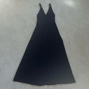 H&M Dark grey blue stretch midi dress size xs